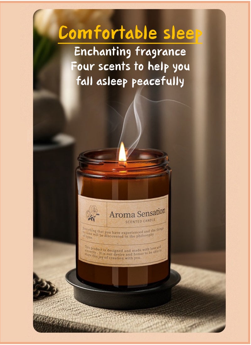 YooA - 4 Pack Long-Lasting Aromatherapy Candles |  100% Soy Wax, 45-50 Hour Burn Time,Freesia, Oud Wood, Blue Wind Chime & Sage Sea Salt Scents, Perfect for Home, Women, Birthday, Gifts, Anniversary & Special Occasions （100g*4） - Image 1