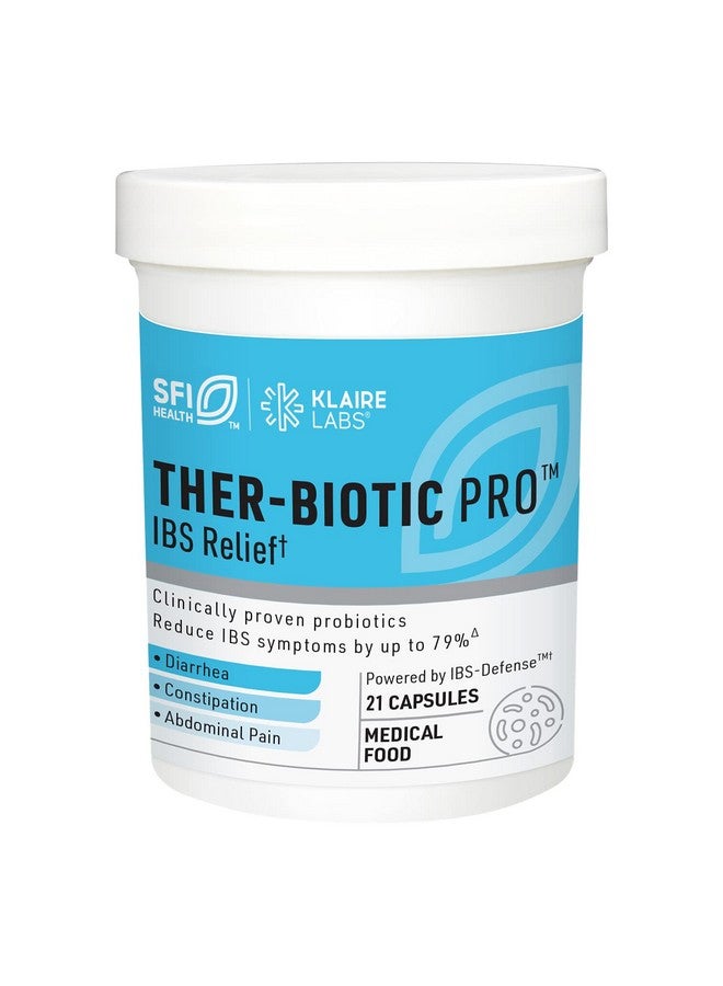 Klaire Labs Ther Biotic Pro Ibs Relief Reduce Ibs Symptoms By Up To 79%∗∗ Low Fodmap Probiotic Prebiotic For Diarrhea Gas Leaky Gut Medical Food For Dietary Management Of Ibs∗ (21 Capsules) - Image 1
