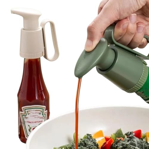 Digital Shoppy Universal Oyster Sauce Dispenser Pump – Household Oil & Sauce Press Nozzle with Caps & Tubes (Green) - Image 4