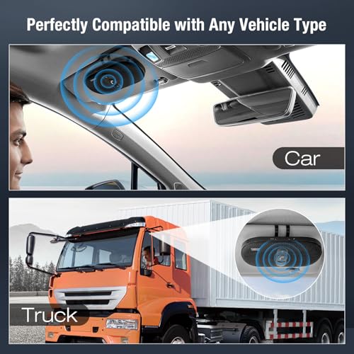 Sunitec Bluetooth Car Speaker Phone: Hands Free Calling Kits 6W in car Speakerphone for Safe Driving - Support Siri Google Assistant Voice Calls/Motion Auto ON Off - BC990P - Image 2