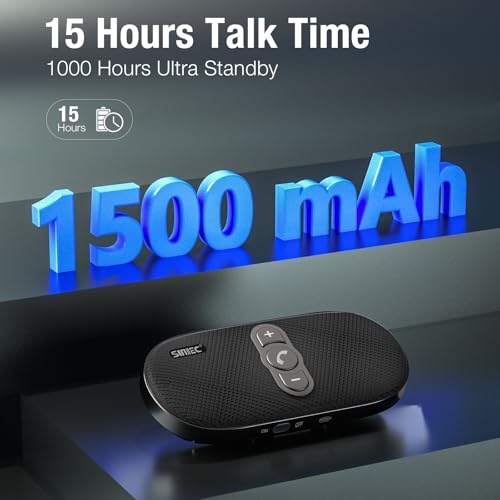 Sunitec Bluetooth Car Speaker Phone: Hands Free Calling Kits 6W in car Speakerphone for Safe Driving - Support Siri Google Assistant Voice Calls/Motion Auto ON Off - BC990P - Image 5