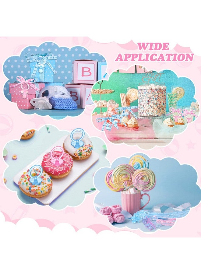 Coume 36 Pieces Baby Shower Pacifiers Necklace Acrylic Baby Party Favors Pacifiers Charm Necklace for Baby Shower Party Decorations Table Scatter(Blue, Pink) - Image 5