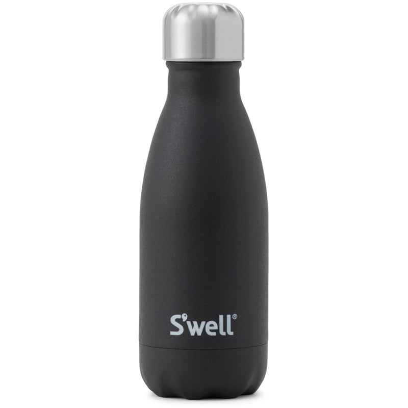 S'well Swell Stainless Steel Water Bottle 9oz Onyx Triple Layered Vacuum Insulated Containers Keeps Drinks Cold for 24 Hours and Hot for 12 BPA Free Perfect for On the Go