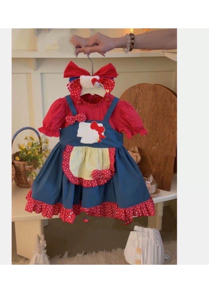 Children's Princess's Birthday Dress Performance  Puffy Dress with a Western Style - Image 1