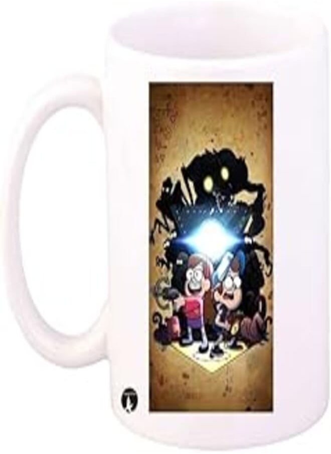 RYN - RYN PRINTED Design Gravity Falls Mug White Brown Black Standard Size - Image 1