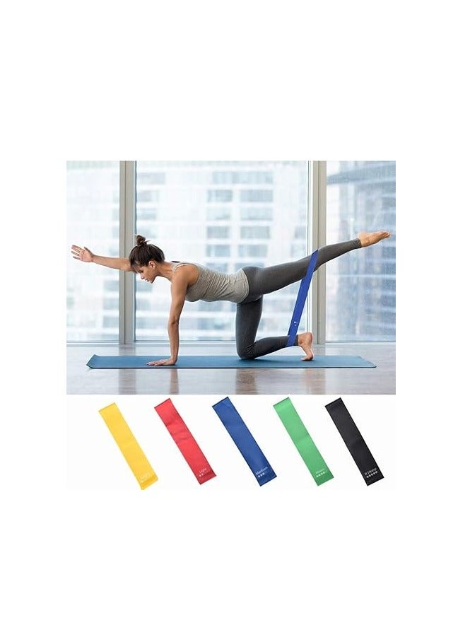 سكاي تاتش مجموعة أشرطة مقاومة للتمارين الرياضية مكونة من 5 حلقات مقاومة خفيفة للغاية إلى مقاومة شديدة للغاية 12 بوصة أشرطة تمرين مثالية للصالة الرياضية واللياقة البدنية واليوغا، متعددة الألوان، بنك ريسيندنت 1، - Image 2