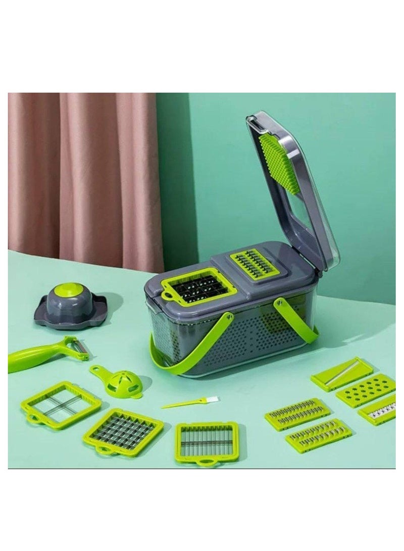 Multi-use slit slicer, refrigerator container and strainer, 22 pieces for cutting vegetables and fruits - Image 2