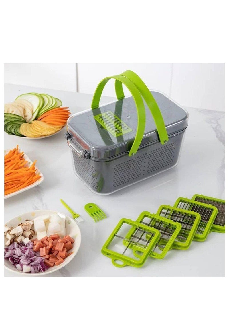 Multi-use slit slicer, refrigerator container and strainer, 22 pieces for cutting vegetables and fruits - Image 1