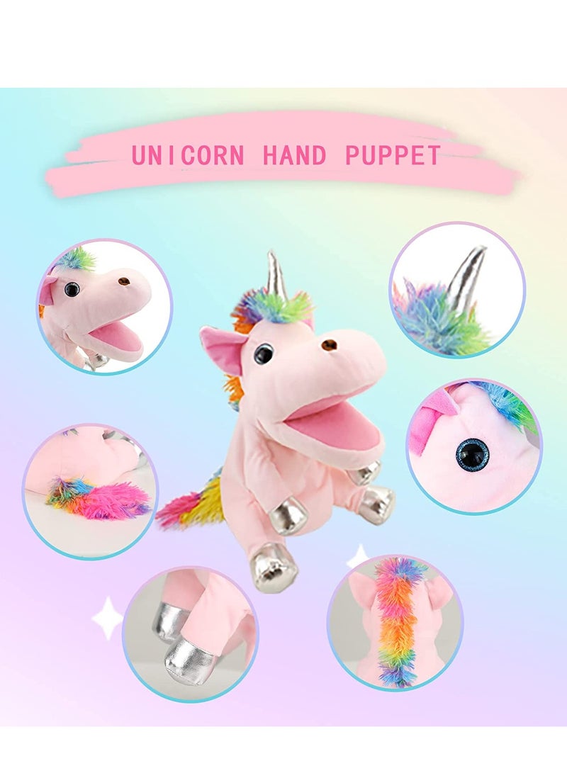 Excefore Animal Hand Puppets Unicorn Toys, Role-Play Toy Puppets for Kids Storytelling Imaginative Pretend Play Teaching Preschool Gifts for  Adults Kids Girls Boys Plush Stuffed Unicorn - Image 3