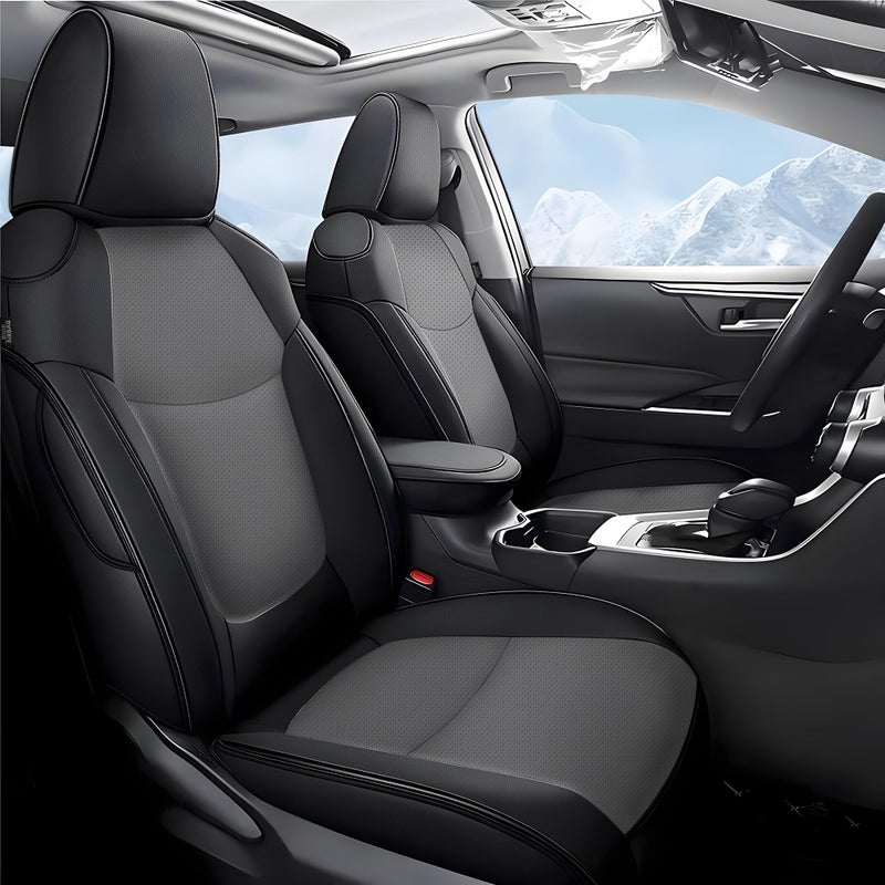 TTX LIGHTING Custom Fit Seat Covers for Toyota Corolla Cross LLEXLE 2022 2023 2024 2025 2026 Not for Hybrid Faux Leather Full Set Corolla Cross Car Seat Covers BlackGrey - Image 3