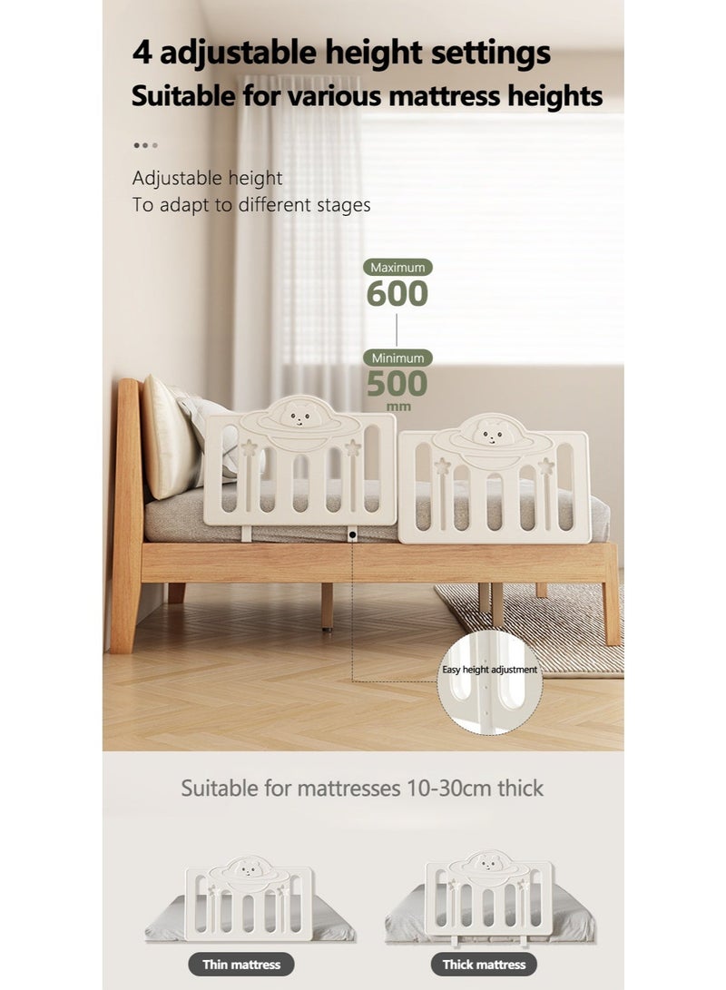 WALALLA Baby Bed Rail Guard, 78cm Toddler Bed Safety Rail with 4 Adjustable Heights, BPA-Free PE Panel, Widened Metal Frame and Easy Installation, Portable Bedside Guardrail for Kids Bed, Crib and Mattress - Image 5