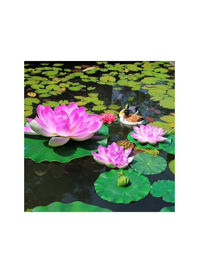 WYBOT - Pond Plants 3Pcs Artificial Lily Pad Simulation Green Lotus Leaves Photo Prop Pool Floating Leaves Fish Pond Decor for Home Shop Garden Floating Flowers for Pool - Image 1