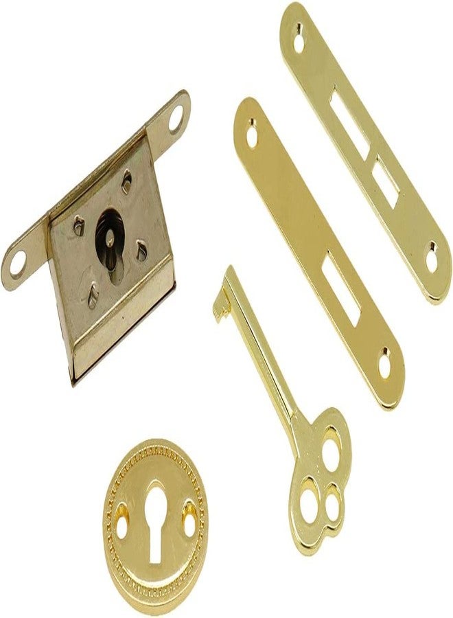 Teclican Golden Mini Box Locks Mortise Locks Wooden Box Locks Jewelry Box Lock Golden Keyhole Locks Furniture Locks with Keys & Mounting Screws Pack of - (5) - Image 2