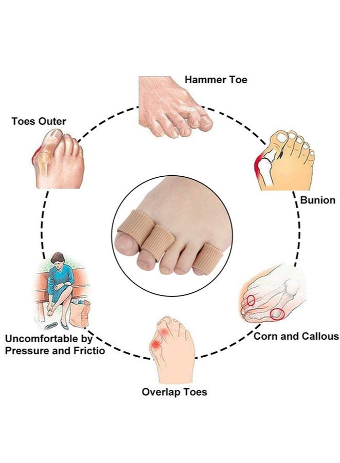 24PCS Gel Toe Protectors, 0.98 Inches Toe Sleeve Tubes, Multi-Functional Toe Pads for Blisters, Corn Cushions, Hammer Toes, Soft and Comfortable Toe Cushions for Overlapping Toes (3 Sizes) - Image 4