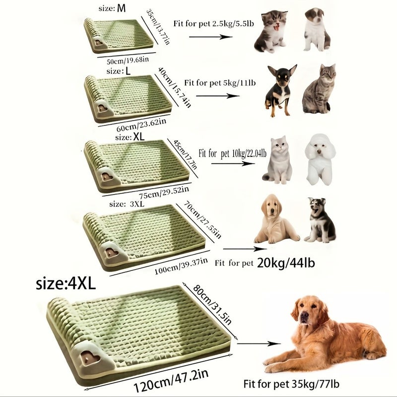 Gray Pet Bed Mat With Pillow Machine Washable For Dogs Cats Small - Image 2