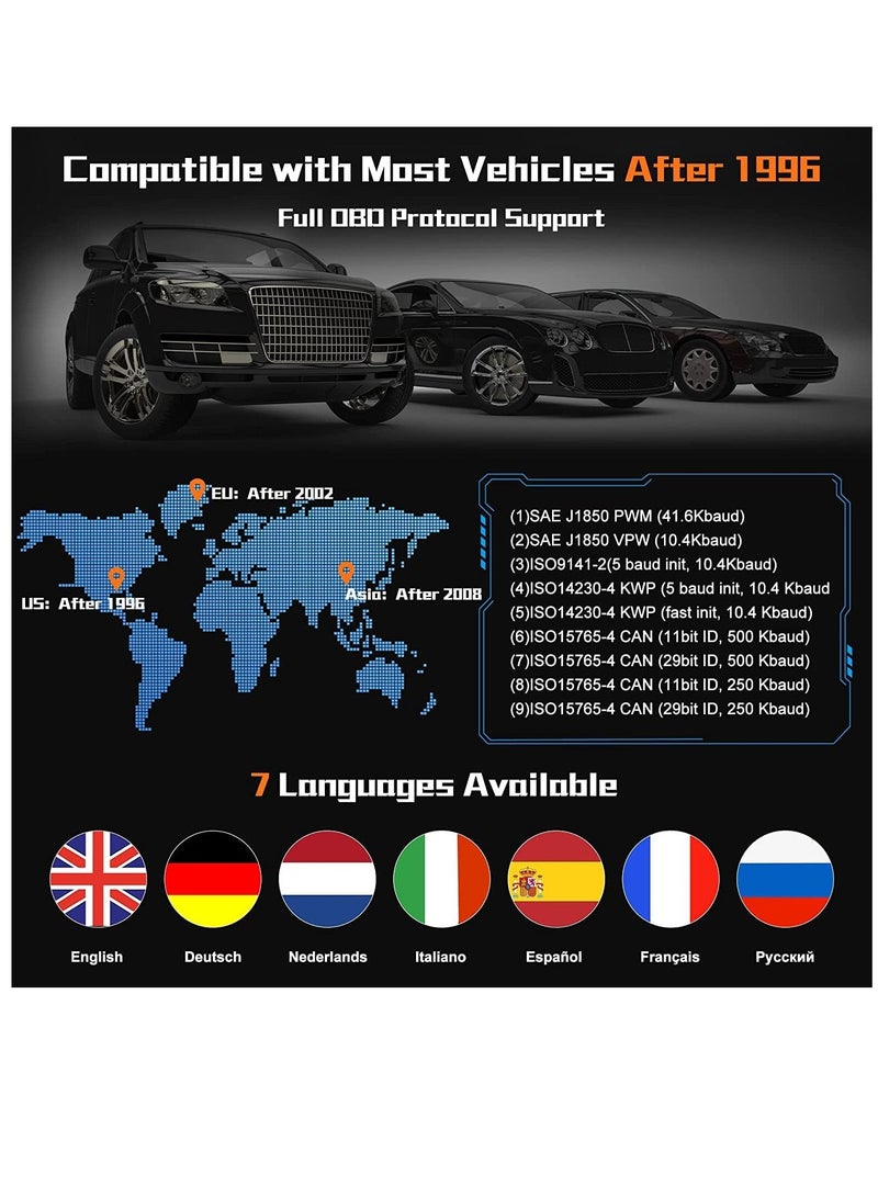 الماسح الضوئي  نظام محرك السيارات الاحترافي نظام محرك السيارات مدى الحياة قارئ رمز البحث عن DTC المجاني للسيارات أداة تشخيص السيارات - Image 5