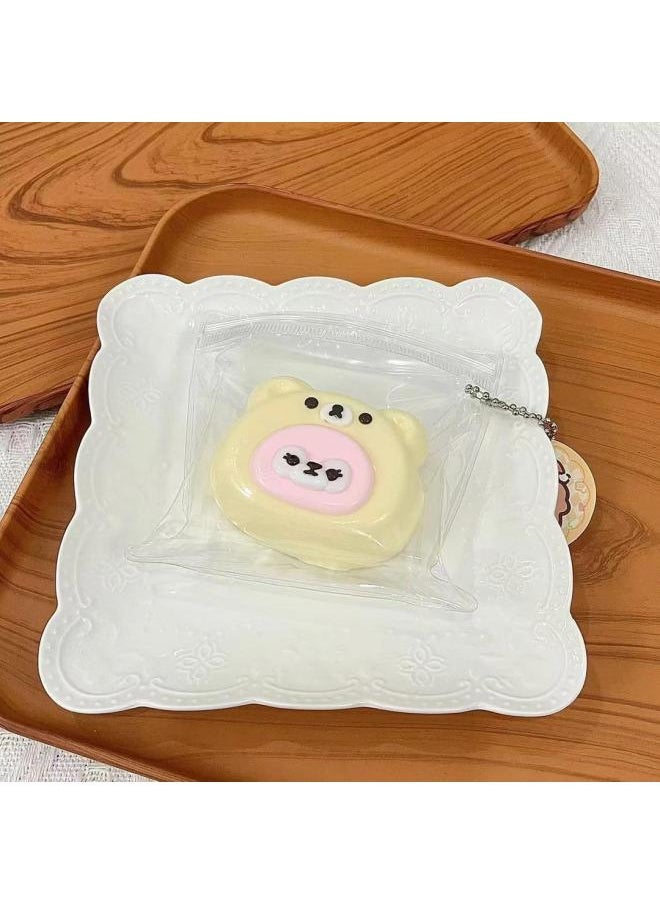 Generic - Pure Handmade Food Grade Silicone Cream Mud Slow Rebound A Pinch To The End Muscle Weakness Simulation Diy Glue Decompression Toy-Color:Three-flowered Egg Cat (100g)-Specifications:Purely Handmade Cream Clay Food Grade Silicone Pinch - Image 1