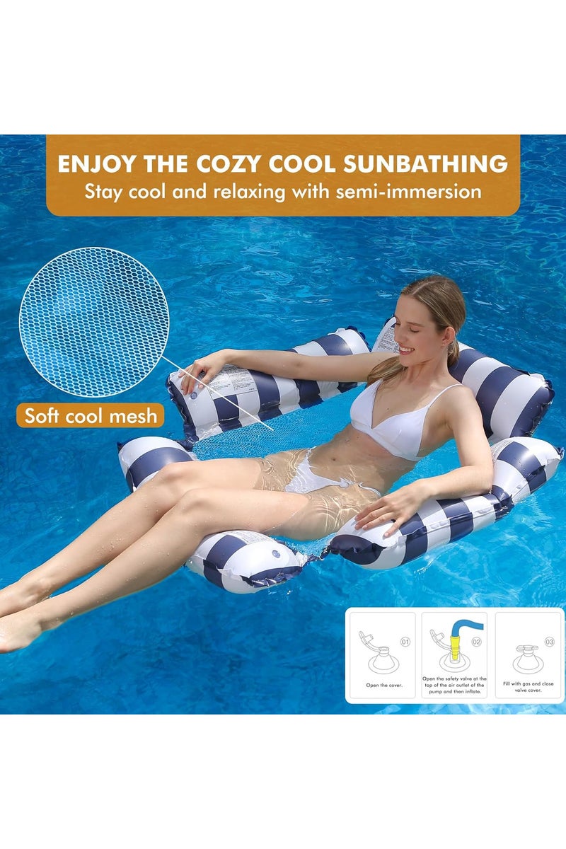 Inflatable pool float Practical, versatile design: hammock, chair, or floating bed Equipped with a strong net for optimal stability and comfort Lightweight and easy to carry, ideal for the pool, beach, or lake Designed to provide maximum comfort and relaxation during your summer adventures! - Image 5