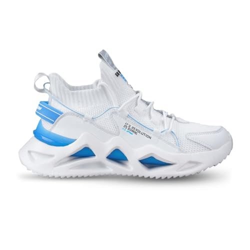 ATOM Men's Casual Sneaker Shoes With Mesh Upper Lightweight Lace-Up Shoes For Men White, 7 UK - Image 3