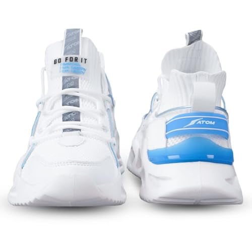 ATOM Men's Casual Sneaker Shoes With Mesh Upper Lightweight Lace-Up Shoes For Men White, 7 UK - Image 5