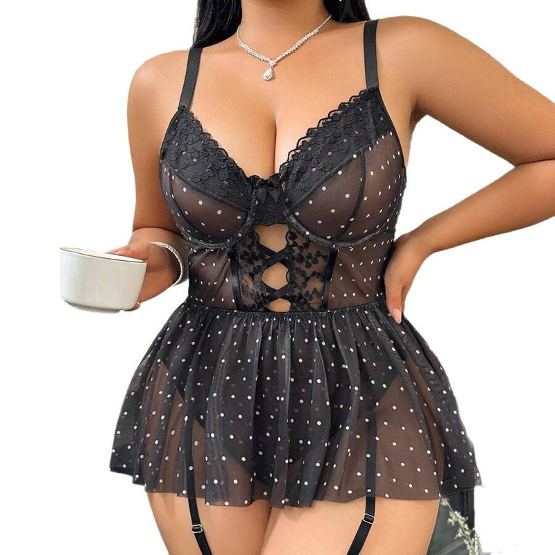 وو بدلة جسم شفافة بمقاسات كبيرة ليلية مثيرة - Image 5