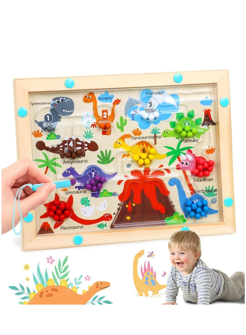 Montessori Wooden Maze Toys for Boys  Girls - Magnetic, Color  Number Maze, Fine Motor Skills, Color Sorting, Educational Gifts - Image 1