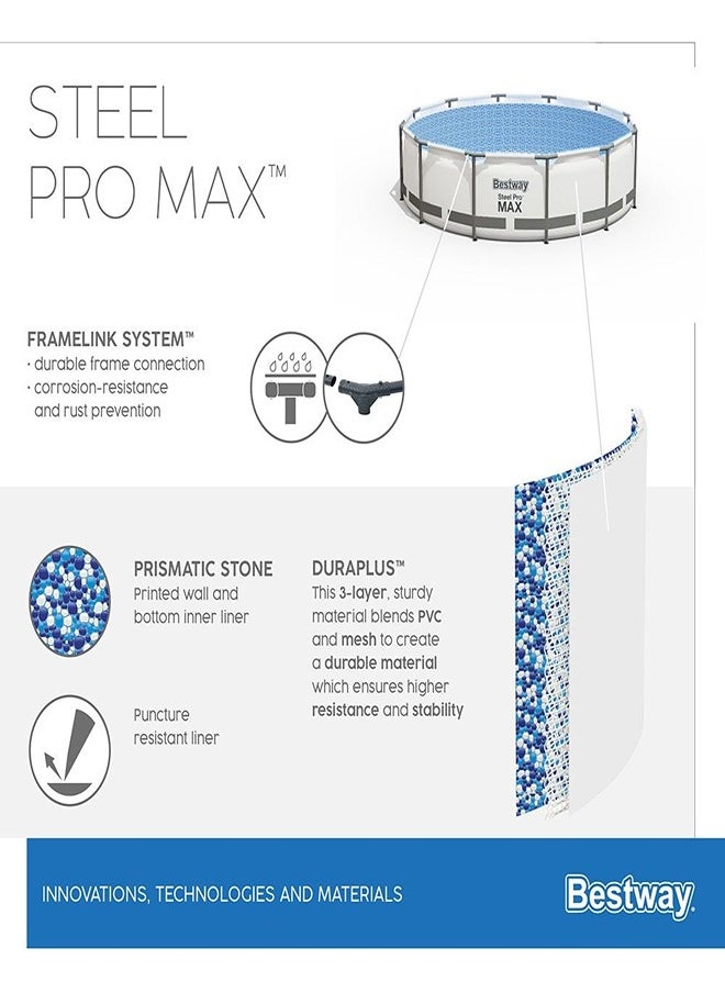 Bestway - Bestway -Steel Pro Max Frame Pool 3.05mx76cm- 56406 - Image 1