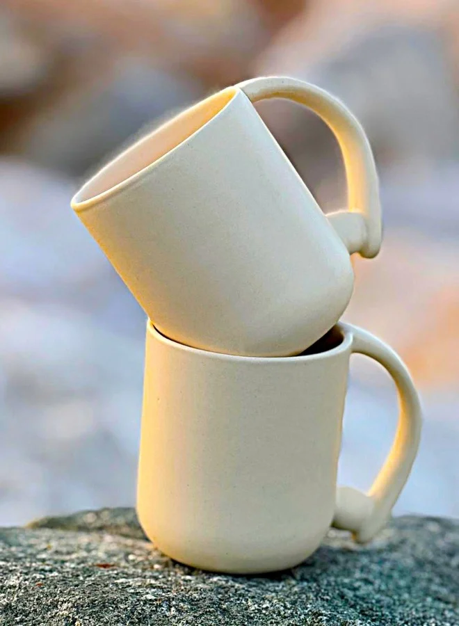 Tohfa Luxe TohfaLuxe Ball Mug Ivory - Set of 2 in a Gift Box