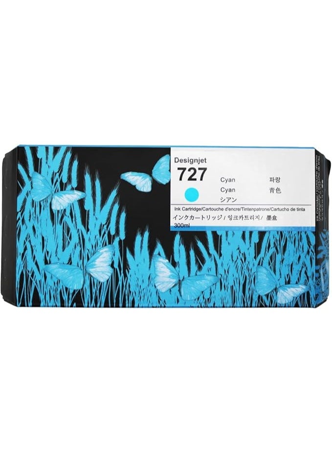 727خرطوشة حبر C1Q12A سماوي سعة 300 مل متوافقة مع طابعات HP DesignJet T920 و T930 و T1500 و T1530 و T2500 و T2530 - Image 3