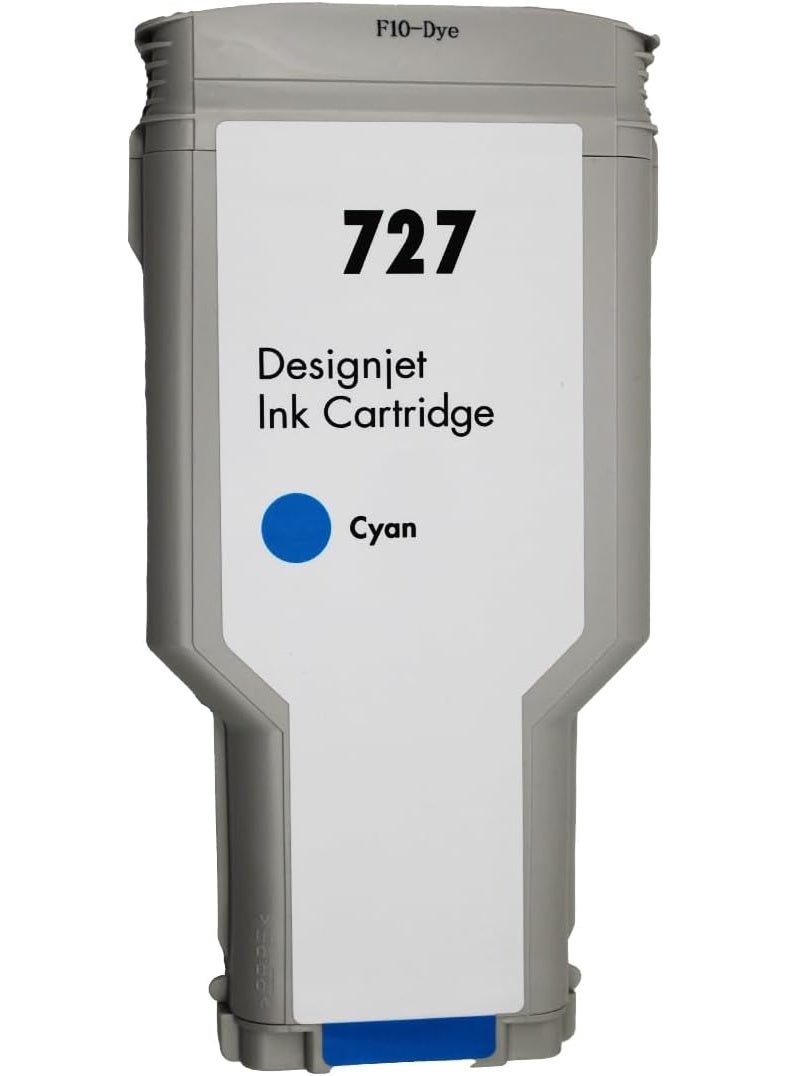 727خرطوشة حبر C1Q12A سماوي سعة 300 مل متوافقة مع طابعات HP DesignJet T920 و T930 و T1500 و T1530 و T2500 و T2530 - Image 2