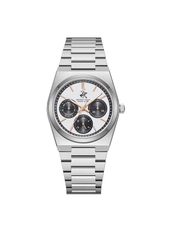 BEVERLY HILLS POLO CLUB BEVERLY HILLS POLO CLUB BP3754X.330 Women's Multi Function Display Watch & Metal Strap Silver