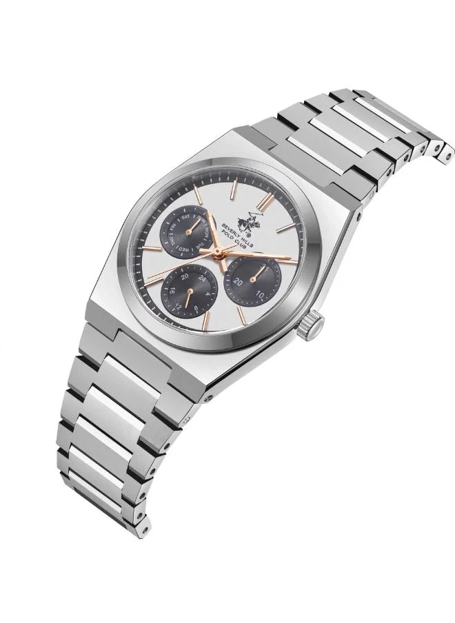 BEVERLY HILLS POLO CLUB BEVERLY HILLS POLO CLUB BP3754X.330 Women's Multi Function Display Watch & Metal Strap Silver