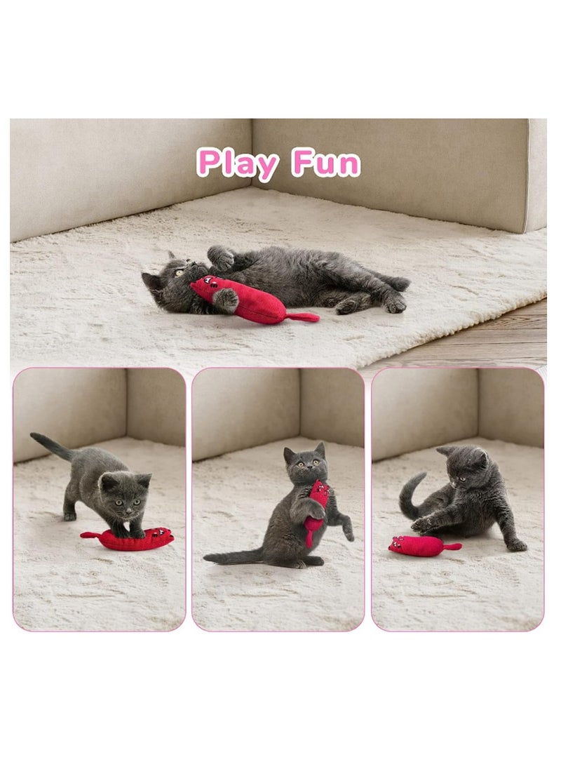 Generic - 5 Pack Bite Resistant Catnip Toy for Cats, Catnip Filled Cartoon Mice Cat Teething Chew Toy - Image 1