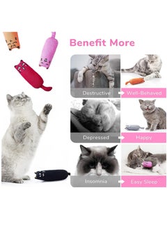 Generic 5 Pack Bite Resistant Catnip Toy for Cats, Catnip Filled Cartoon Mice Cat Teething Chew Toy  - Image 4