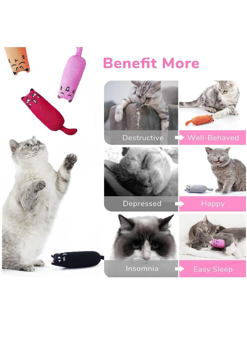 Generic - 5 Pack Bite Resistant Catnip Toy for Cats, Catnip Filled Cartoon Mice Cat Teething Chew Toy - Image 1