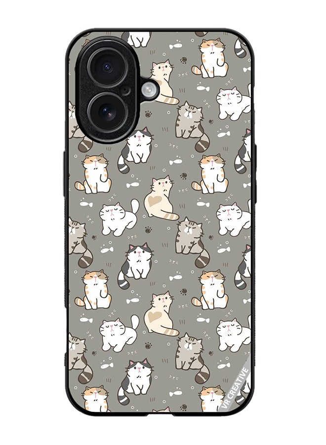 Protective Case Cover For Apple iPhone 17 Cat Pattern Design Multicolour