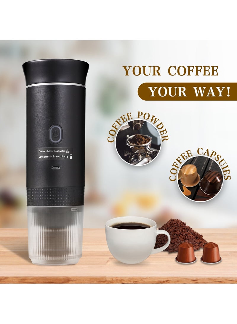 DOQAUS Portable Electric Espresso Machine, Car Coffee Maker Self-Heating with Type-C, Compatible with Ground Coffee & NS Capsule for Travel,Outdoor,Office  - Image 4