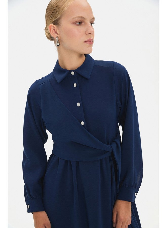 جون فستان ماكسي كحلي - Image 4