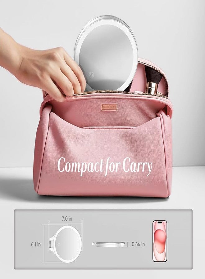 Luxspire Magnifying Mirror with Light, 10X / 1X Double Sided Makeup Mirror, Portable Travel Makeup Mirror with 3 Color Lights and Magnification, Foldable Handheld Lighted Mirror, White - Image 5