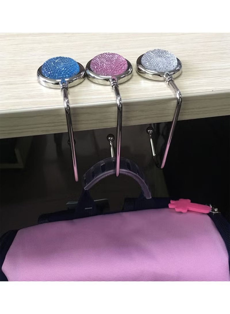5 Pcs Handbag Purse Hanger Hooks for Table Portable Crystal Diamond Mini Duty Metal Bag Under Counter for Women Girls Bags Storage Gift  - Image 2