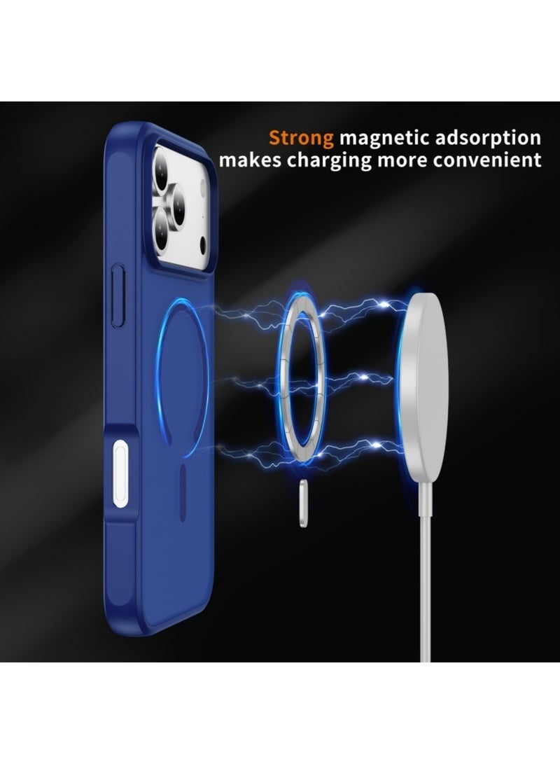 ELTRAZONE Magnetic Case for iPhone 17 Pro Max Compatible with Magsafe | Military-Grade Drop Protection Shockproof Slim Frosted Back Cover | Anti-Scratch, Non-Yellow, Lightweight Phone Case – Royal Blue - Image 2