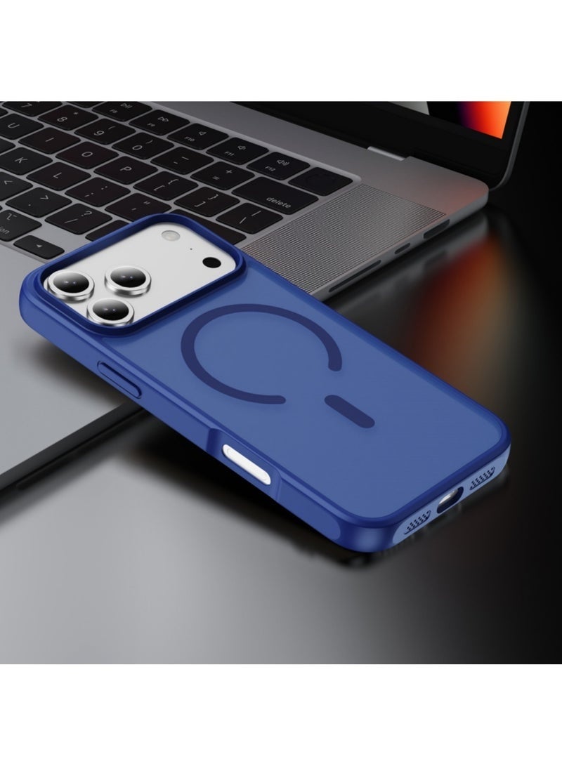 ELTRAZONE Magnetic Case for iPhone 17 Pro Max Compatible with Magsafe | Military-Grade Drop Protection Shockproof Slim Frosted Back Cover | Anti-Scratch, Non-Yellow, Lightweight Phone Case – Royal Blue - Image 3