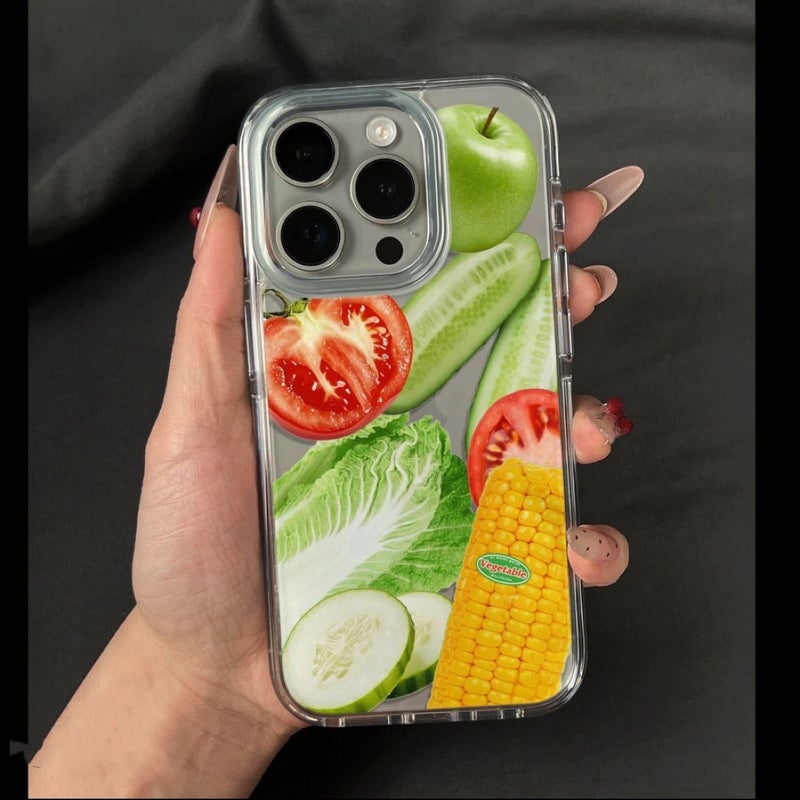 Apple iPhone 15 Pro Max Phone Case, TPU Shockproof Transparent Fashionable Creative Tomato Corn Drop-Proof Soft Phone Case - Image 1