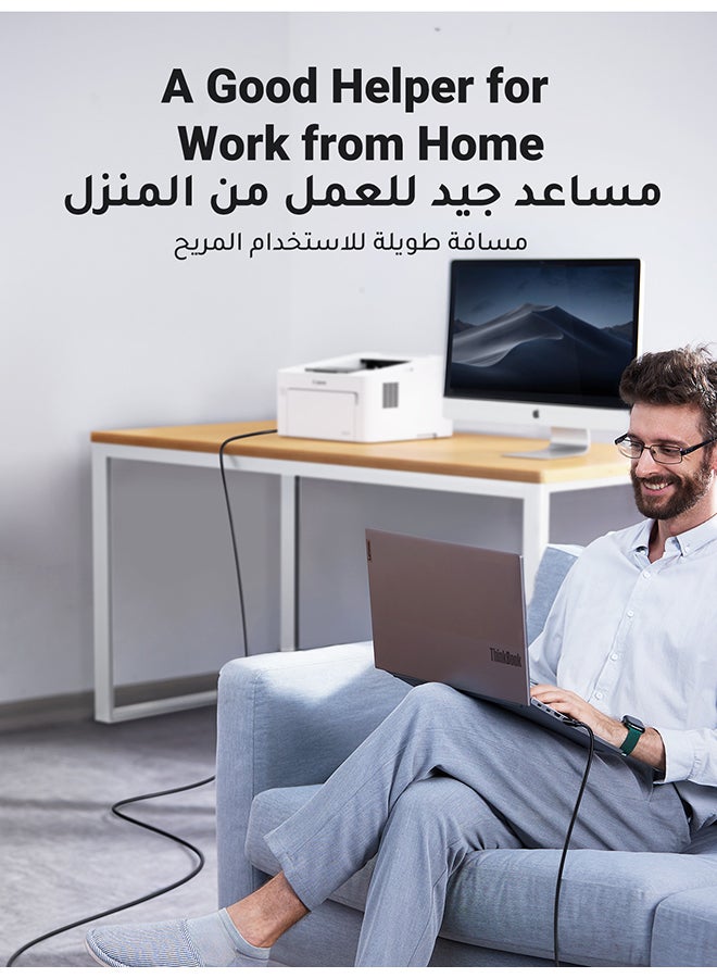 Ugreen Printer Cable USB 2.0 A-Male To B-Male Cord High Speed Scanner Cord Compatible with HP/ Cannon/ Brother/ Samsung/ Dell/ Epson/ Lexmark/ Xerox/ Piano/ Dac -1.5M - Image 3