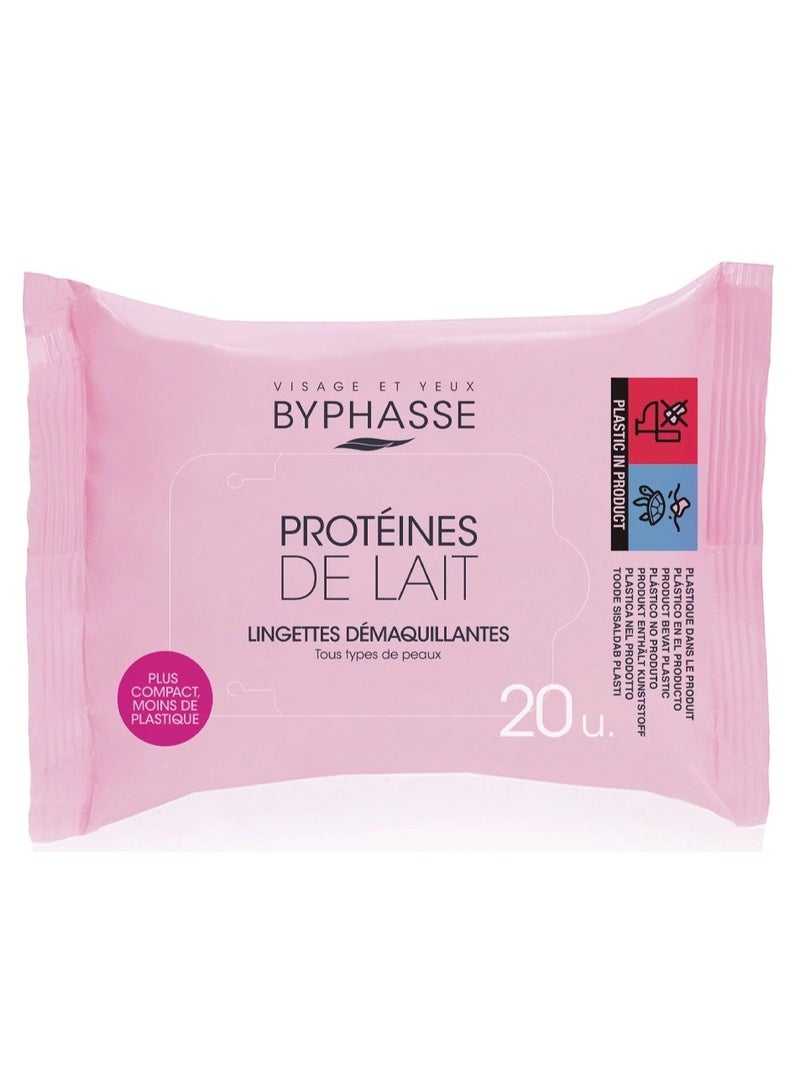 BYPHASSE Make Up Remover Wipes For All Skin Types 20 Wipes Pack - Image 1