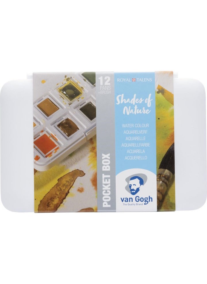Talens - Van Gogh Tablet Watercolor Set 12 Colors Shades Of Nature - Image 1