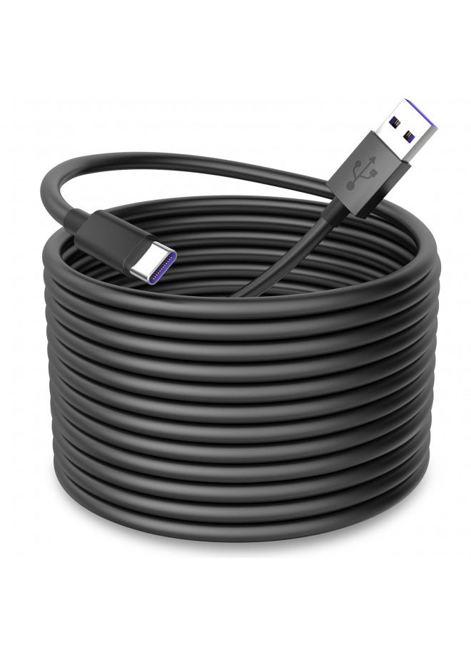 iMangoo iMangoo USB to USB C Power Cable for CCTV Camera,33FT Type C Power Extension Cable for Xiaomi Mi eufy Security Camera Outdoor Indoor Cord with 10 Wire Clips Cable Nails, No Data Transfer Support,Black  - Image 1