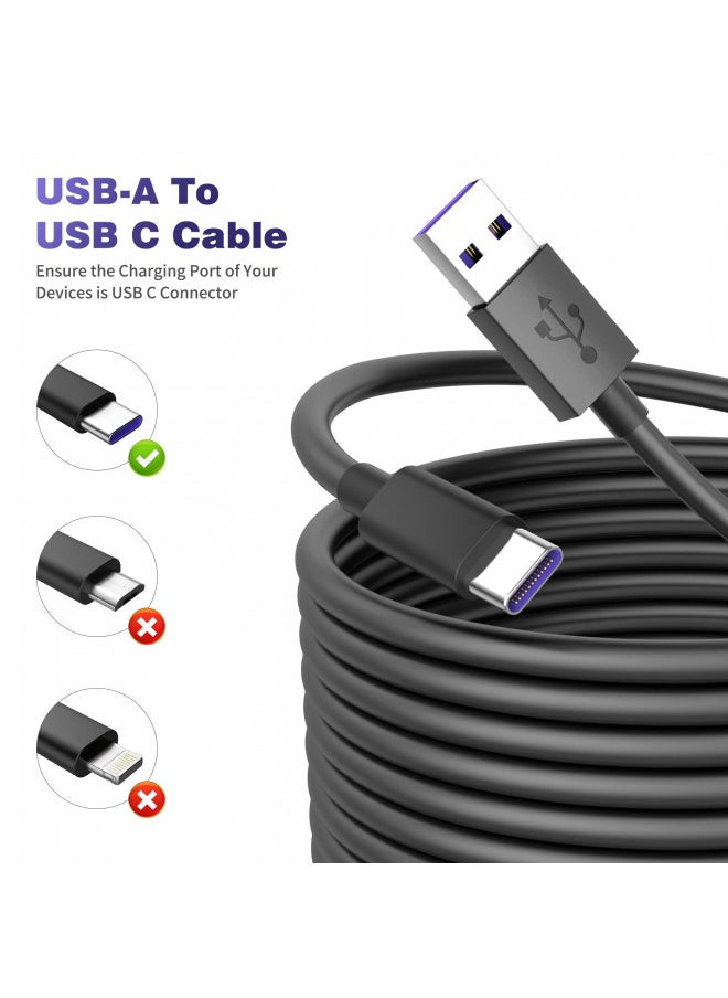 iMangoo iMangoo USB to USB C Power Cable for CCTV Camera,33FT Type C Power Extension Cable for Xiaomi Mi eufy Security Camera Outdoor Indoor Cord with 10 Wire Clips Cable Nails, No Data Transfer Support,Black  - Image 2