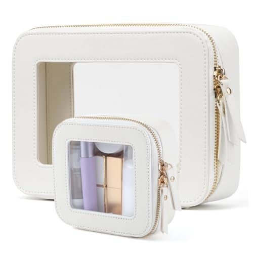 FASAOH Clear Makeup Bagswith Mini Cosmetic Bags,Travel Toiletry Bags for Women,Portable Cosmetic Bags Case, Transparent Waterproof Cosmetic Organizer Storage Bags for Women Men - Image 1
