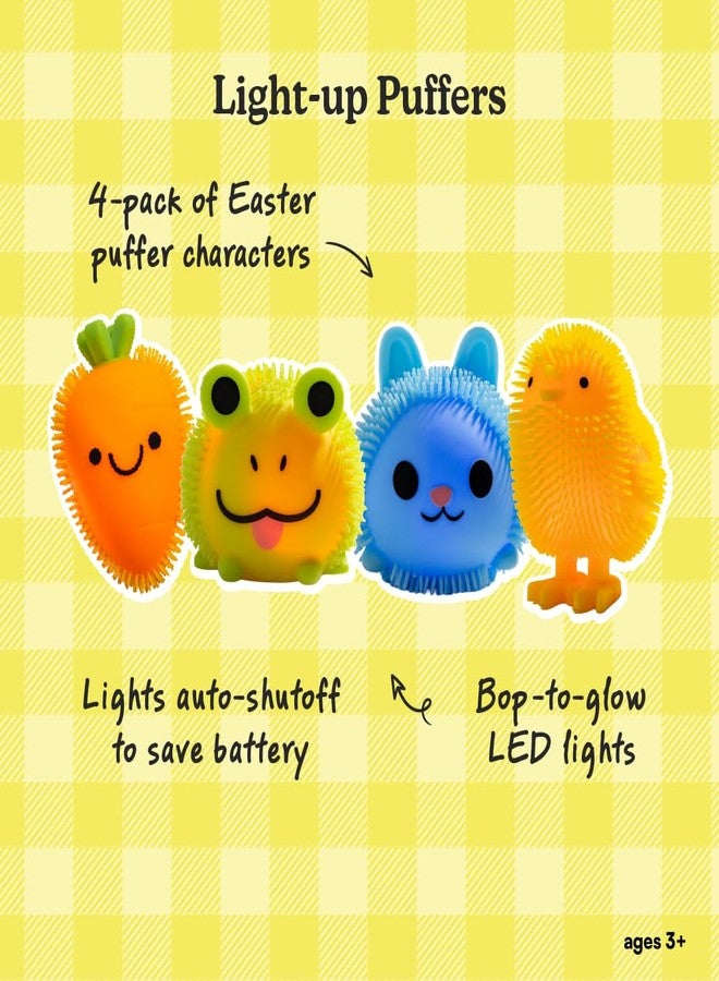 Cool Things Corp Light Up Squishy Puffer Toys for Kids, 4-Pack Bop-to-Glow Sensory Squishies, Soft Spiky Stress Relief Fidget Toys for Party Favors, Classroom Prizes, Goodie Bags & Basket Stuffers - Image 2